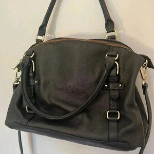 Ora Delphine Slate Gray Leather Hand Bag Purse